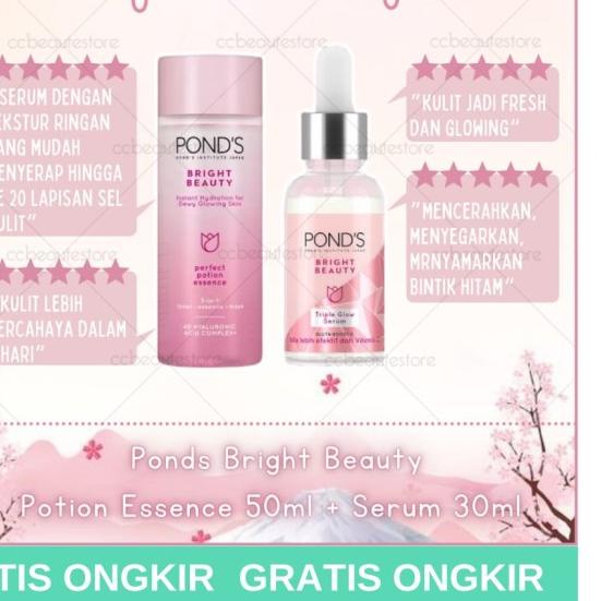 Ponds Bright Beauty Triple Glow Serum Package+Perfect Potion Essence ...