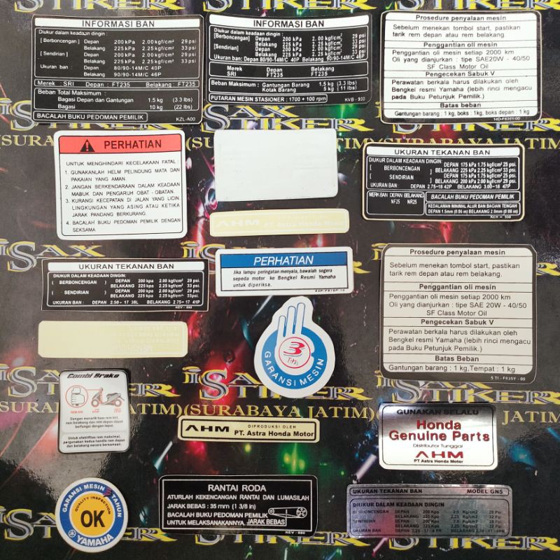 Motorbike built-in warning sticker, hint sticker | Shopee Philippines