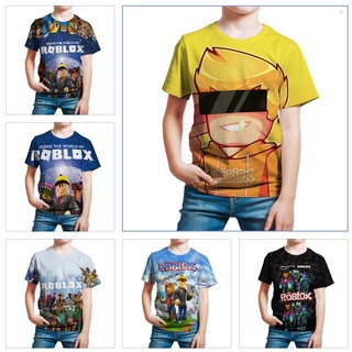 Kids Roblox Printing 3D Casual Summer T-Shirt Boys Girls Short