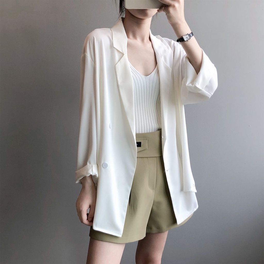 (Free gift) Ins Korean Style Sunscreen Chiffon Suit Jacket Thin Design ...