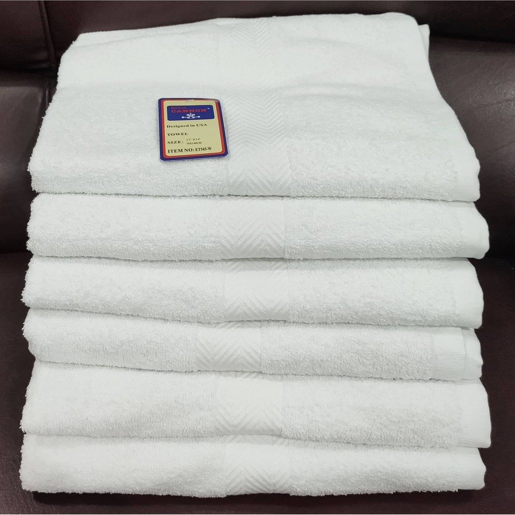 Bath Towel White Plain Royal Cannon 100 Cotton Makapal Wholesale Available Shopee Philippines 1350