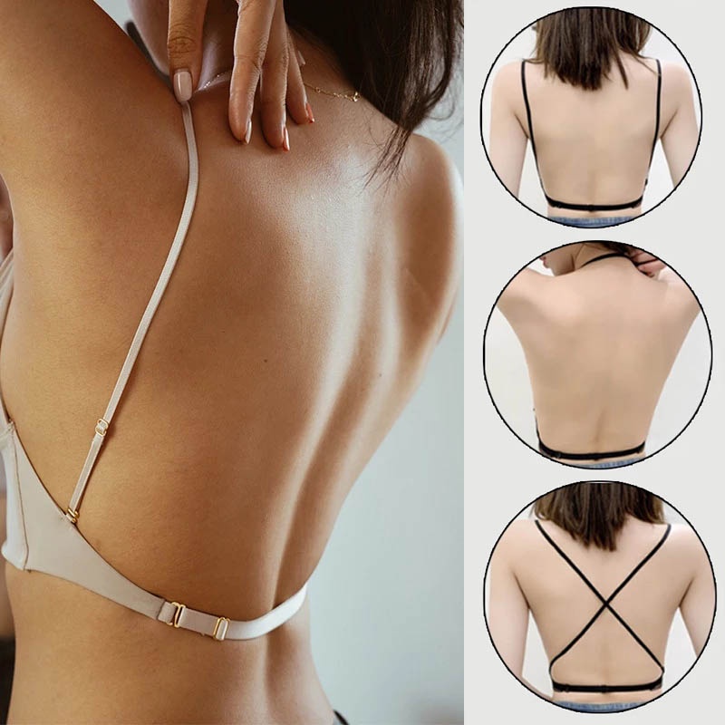 Low Back Bras for Women, Lace Seamless Lingerie Sexy Backless Bralette with  for Low Back Dress 