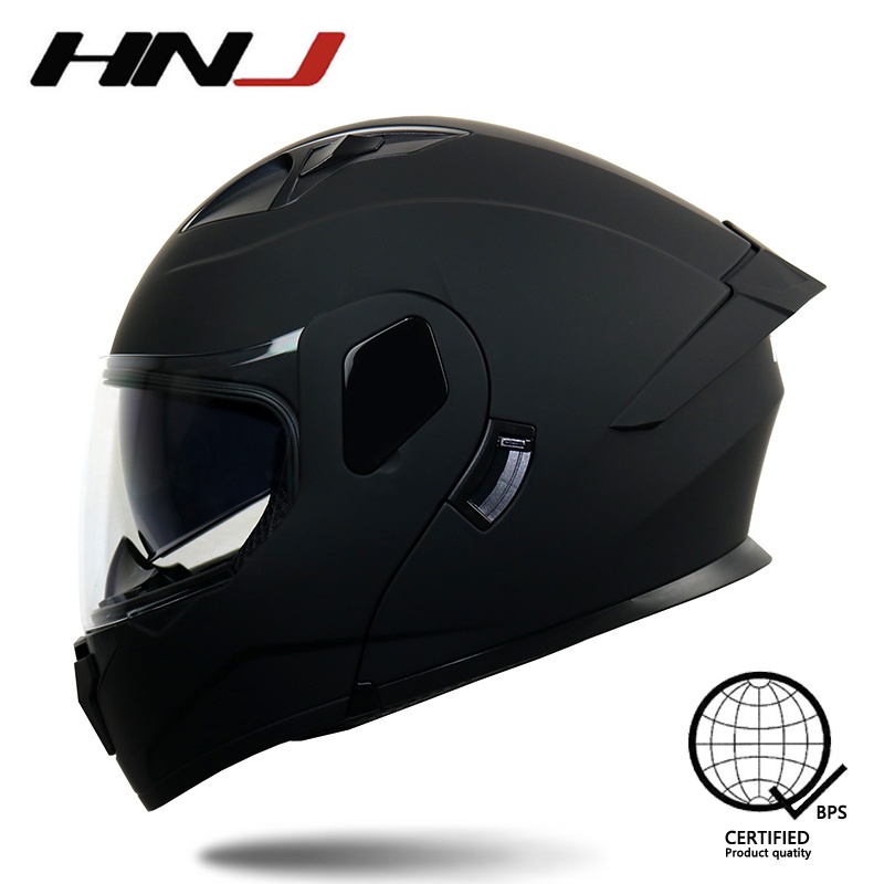 HNJ 937 Plain Modular Helmet Full Face Or Half face helmet for men and