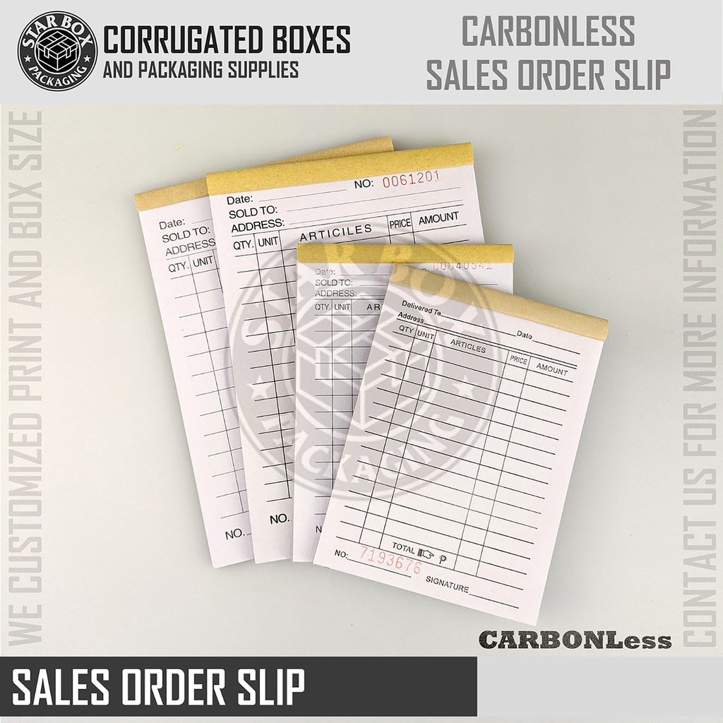 Starbox Carbonless Carbonized Sales Order Slip Duplicate Triplicate ...