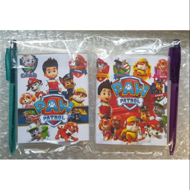 PAW PATROL / SONIC THE HEDGEHOG THEMED MINI NOTEBOOK WITH PEN | Shopee ...