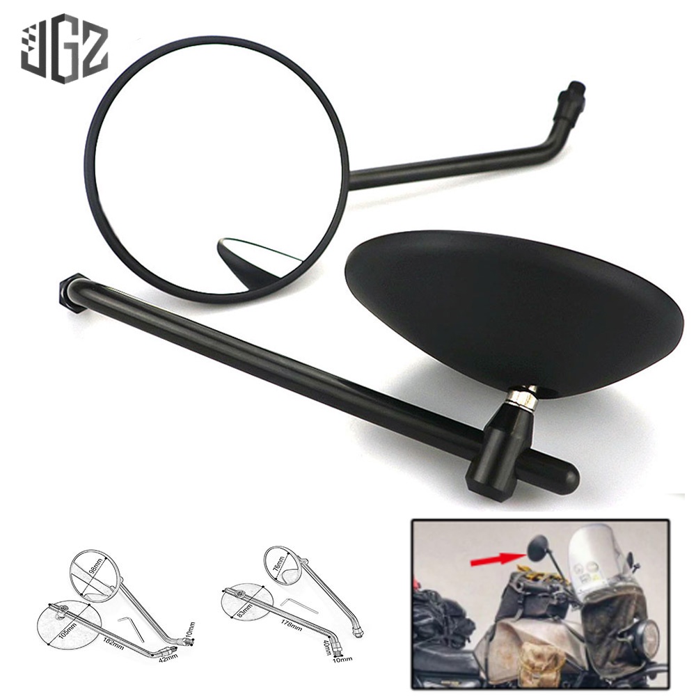 Motorcycle Handlebar Rear View Round Side Mirrors Adjustable Classic ...