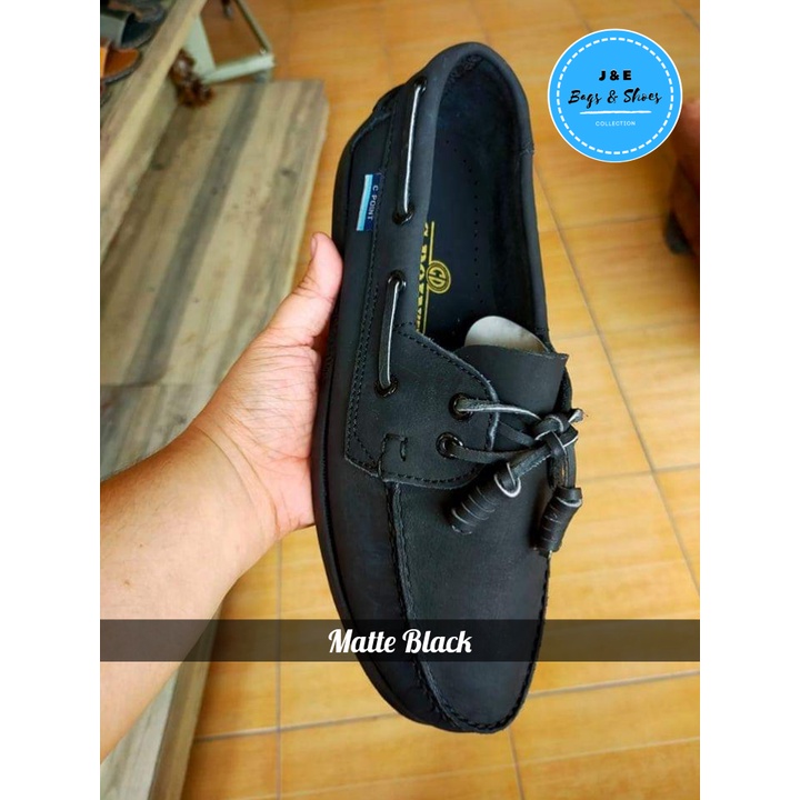 Matte Black Marikina Made Genuine Leather Topsider Shoes Shopee