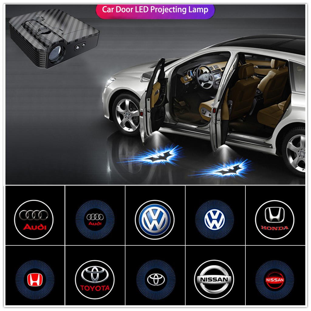 2Pcs LED door welcome light shadow LED projector wireless door welcome ...