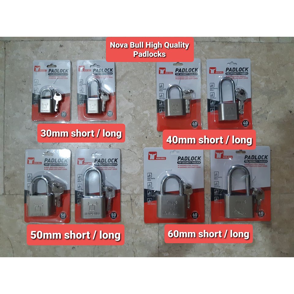 Nova Bull Stainless Padlock Top Security Pad Lock High Quality Lock Set ...