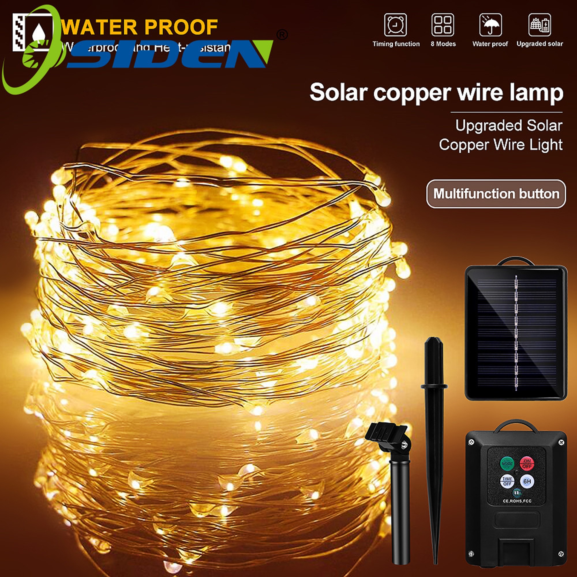 Solar copper deals wire string lights