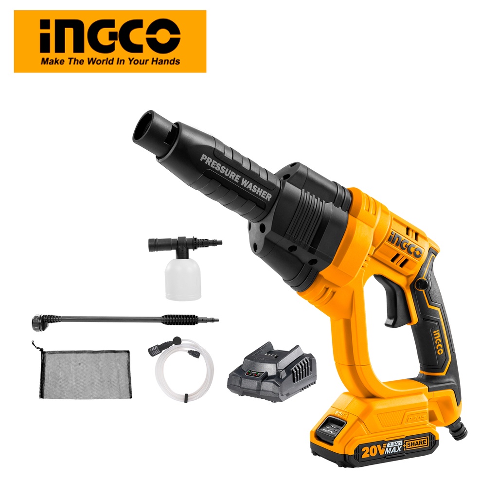 INGCO P20S Cordless LithiumIon Pressure Washer with 6pattern spray