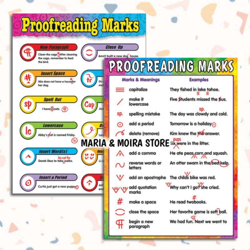 Proofreading Marks Chart | A4 Size Laminated Chart | Shopee Philippines