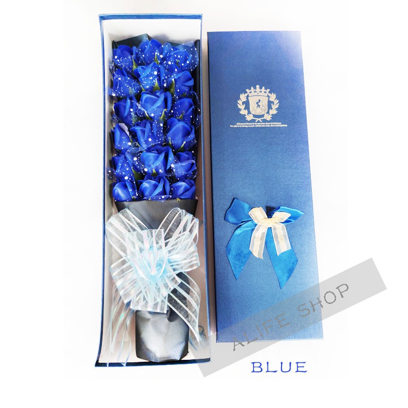 Roses with ribbon 18 artificial rose flowers gift box, Valentine's Day