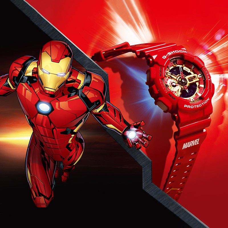 Auto Light】Marvels + G shock GA110 Avengers Marvels Captain