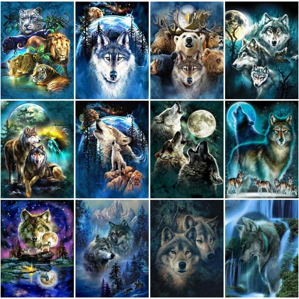 EverShine Diamond Painting Animal Diamond Mosaic Wolf Picture ...