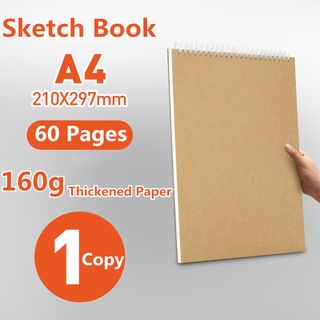 COD 8K/16K Double Spring Sketch Book Big A4/A5 Kraft Blank Sketch Pad with  Thick Paper For Graffitis