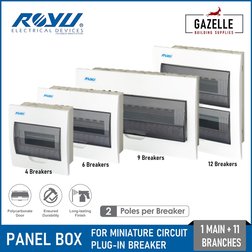 Royu Panel Box Rail Type for Miniature Circuit Breakers Metal Base