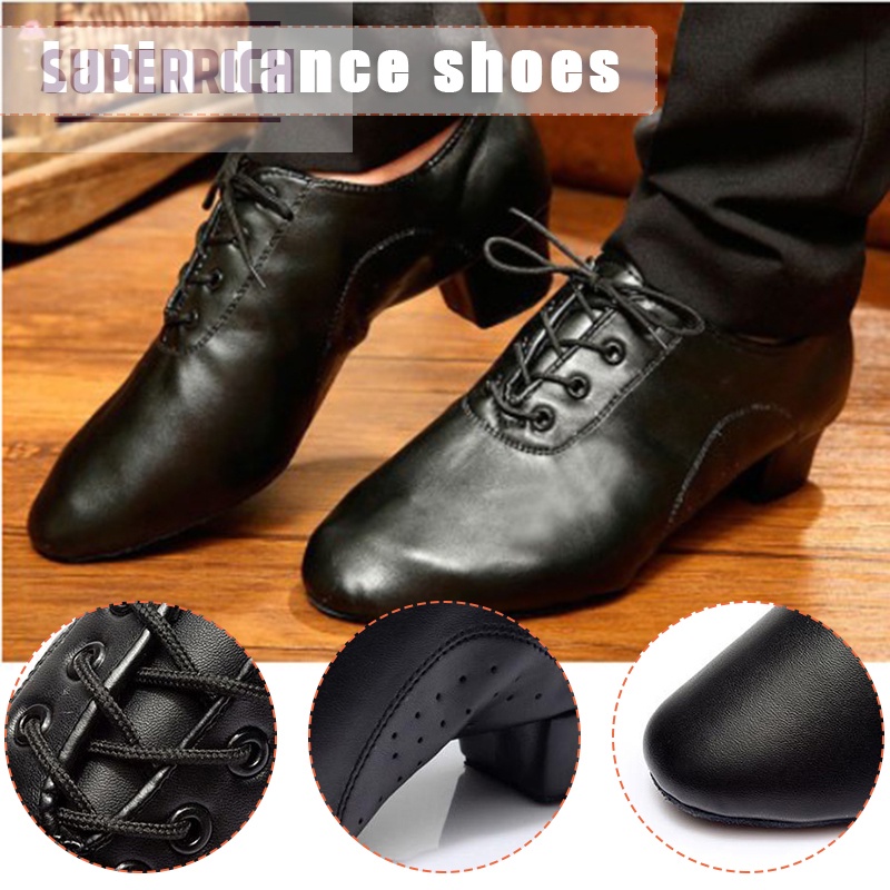 Men Ballroom Dancing Shoes Latin Tango Dance Shoes with Square Heels