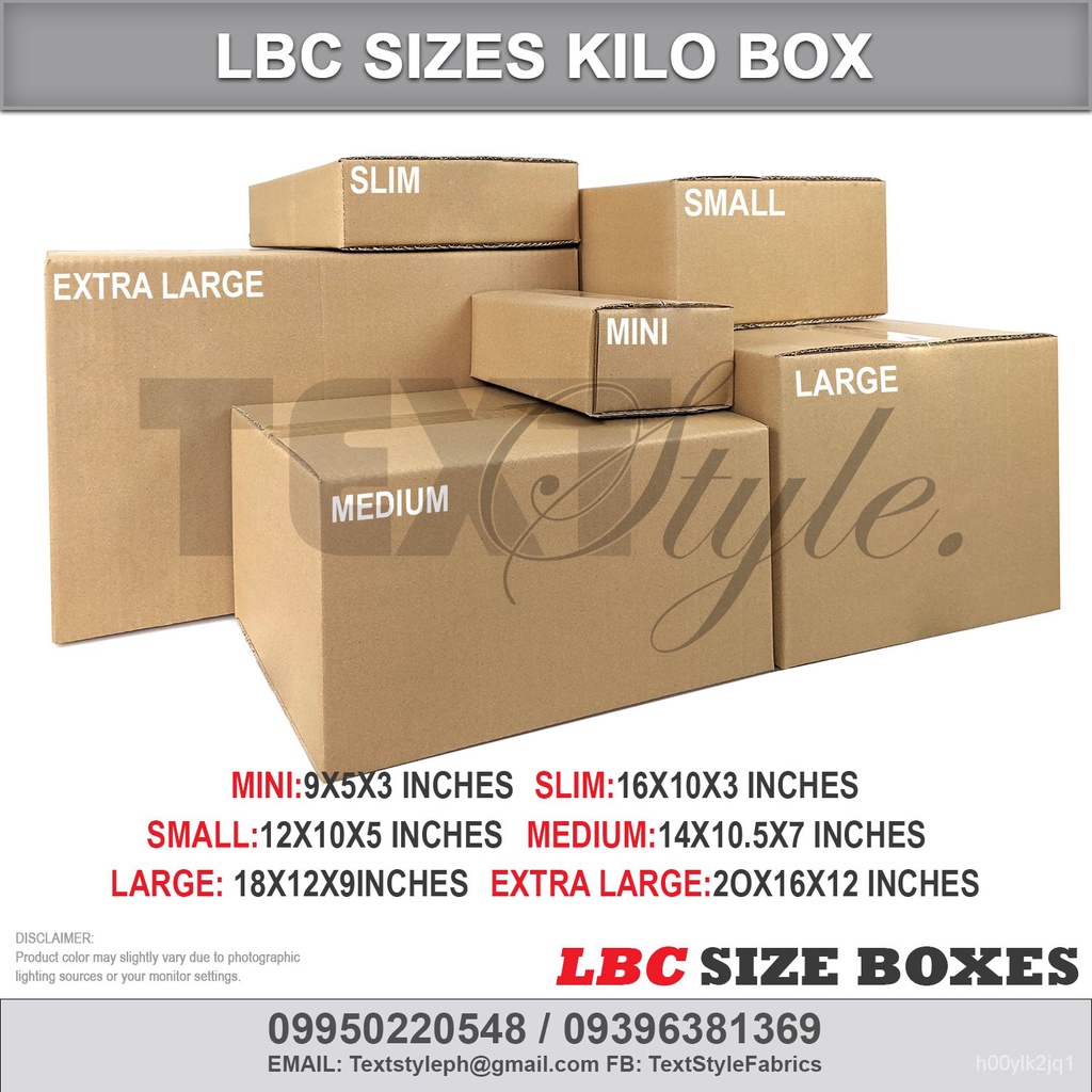 Textstyle LBC Express Sizes Corrugated Cargo Shipping Boxes Packaging ...