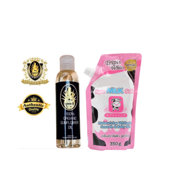 Sunisa Spa Milk Salt Body Scrub And Sunflower Oil Skincare Combo