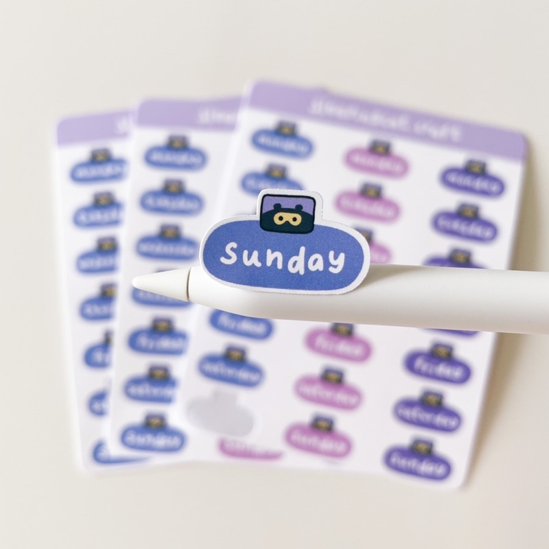ACNH Animal Crossing Nook Miles days of the week planner stickers