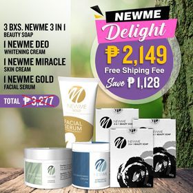 NEWME DELIGHT 3 BXS BEAUTY SOAP 1 NEWME DEO WHITENING CREAM