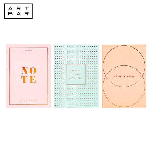 kikki.K Journal 11050101 Multi A4 Essential Notebooks 3Pk Energise