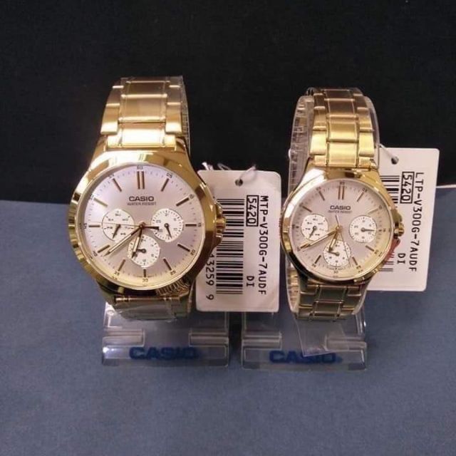 Casio couple best sale watch original