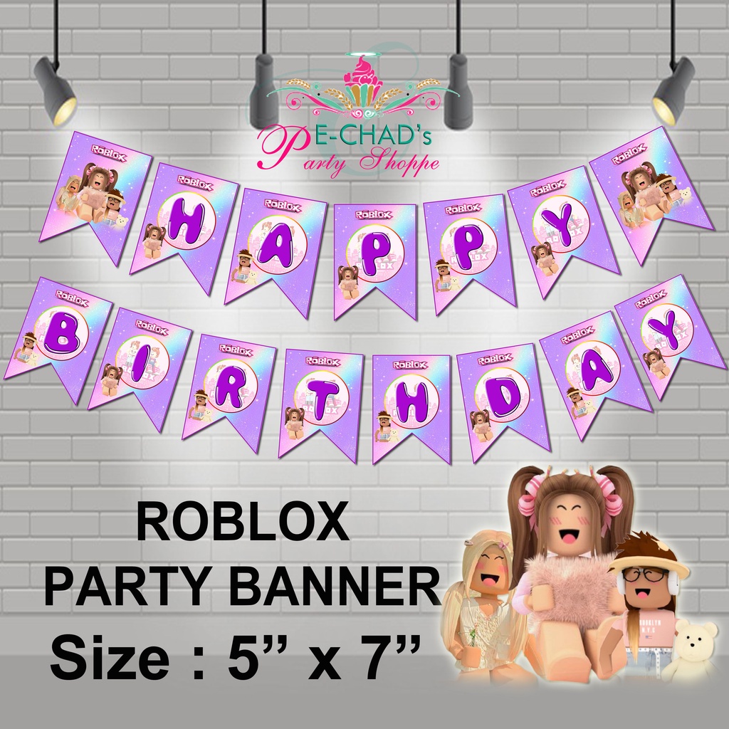 Free Printable Roblox Girl Birthday Banner