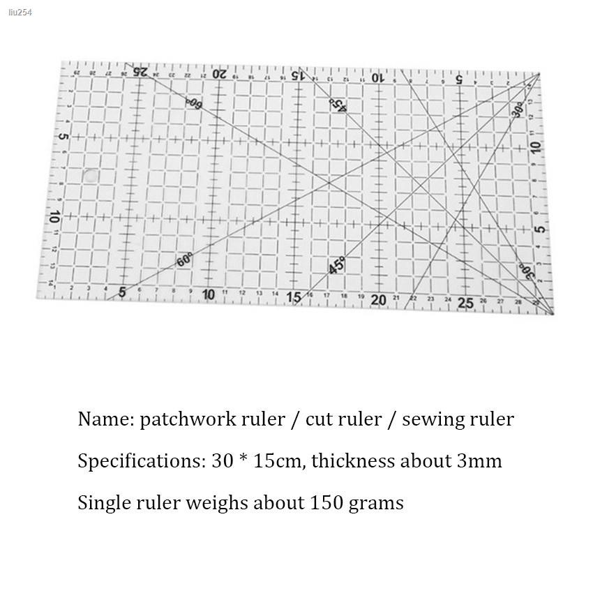 DIY Sewing Patchwork Foot Aligned Ruler Grid Cutting Tailor Craft Scale ...