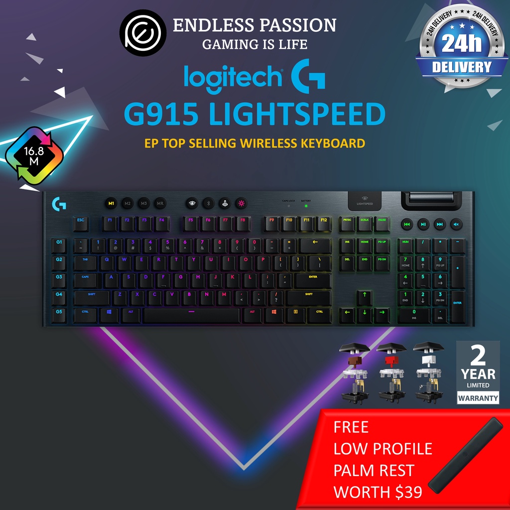 Logitech G915 Lightspeed Wireless RGB Mechanical Gaming Keyboard FOC