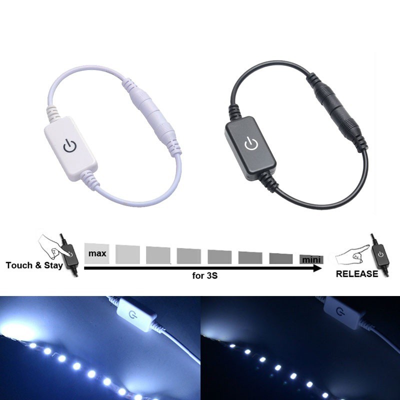 1Pcs iTouch LED Dimmer Touch Switch Brightness with DC Female Male Plug ...