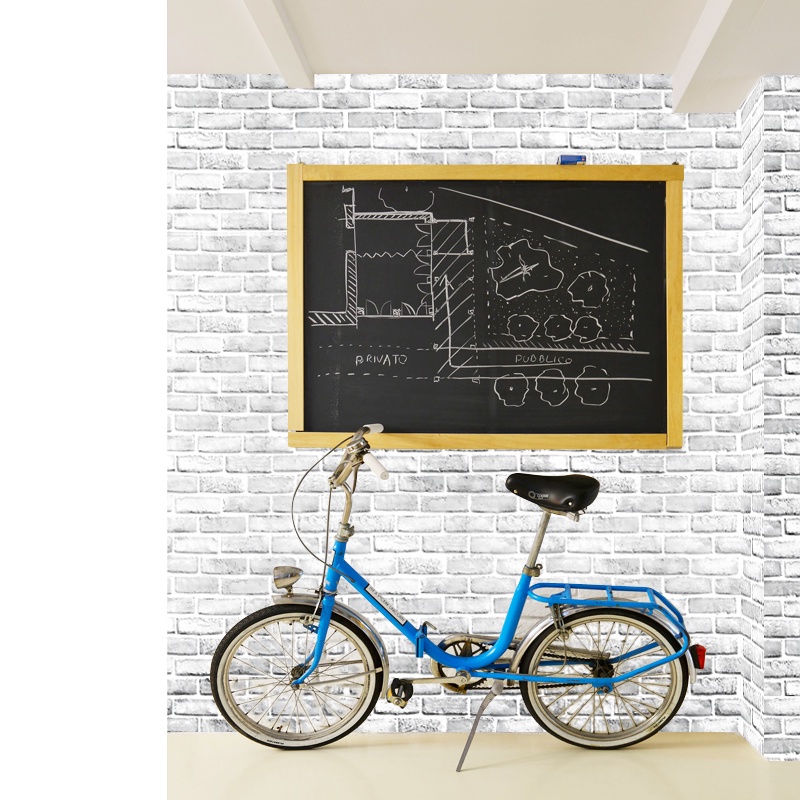 3d White Brick Effect Wallpaper Roll Light Grey Modern Vintage Rustic