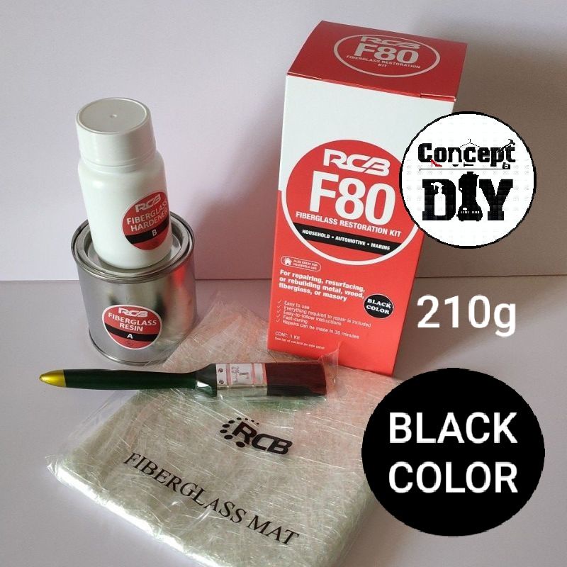 Black Color RCB Fiberglass Restoration Kit (黑色玻璃纤维修复套装) | Shopee ...