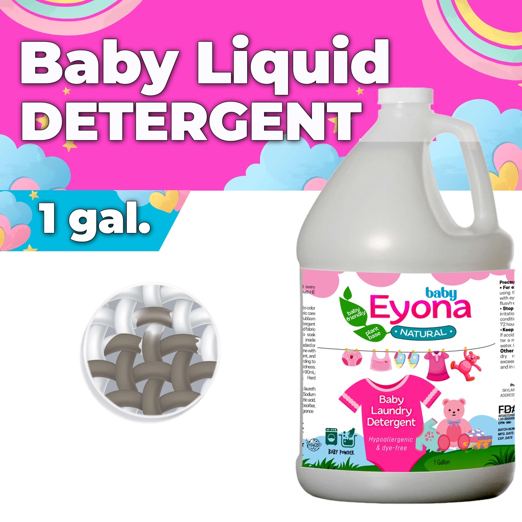 Eyona Baby Laundry Detergent Liquid, Hypoallergenic, Dyefree, Paraben Free, Phosp Shopee