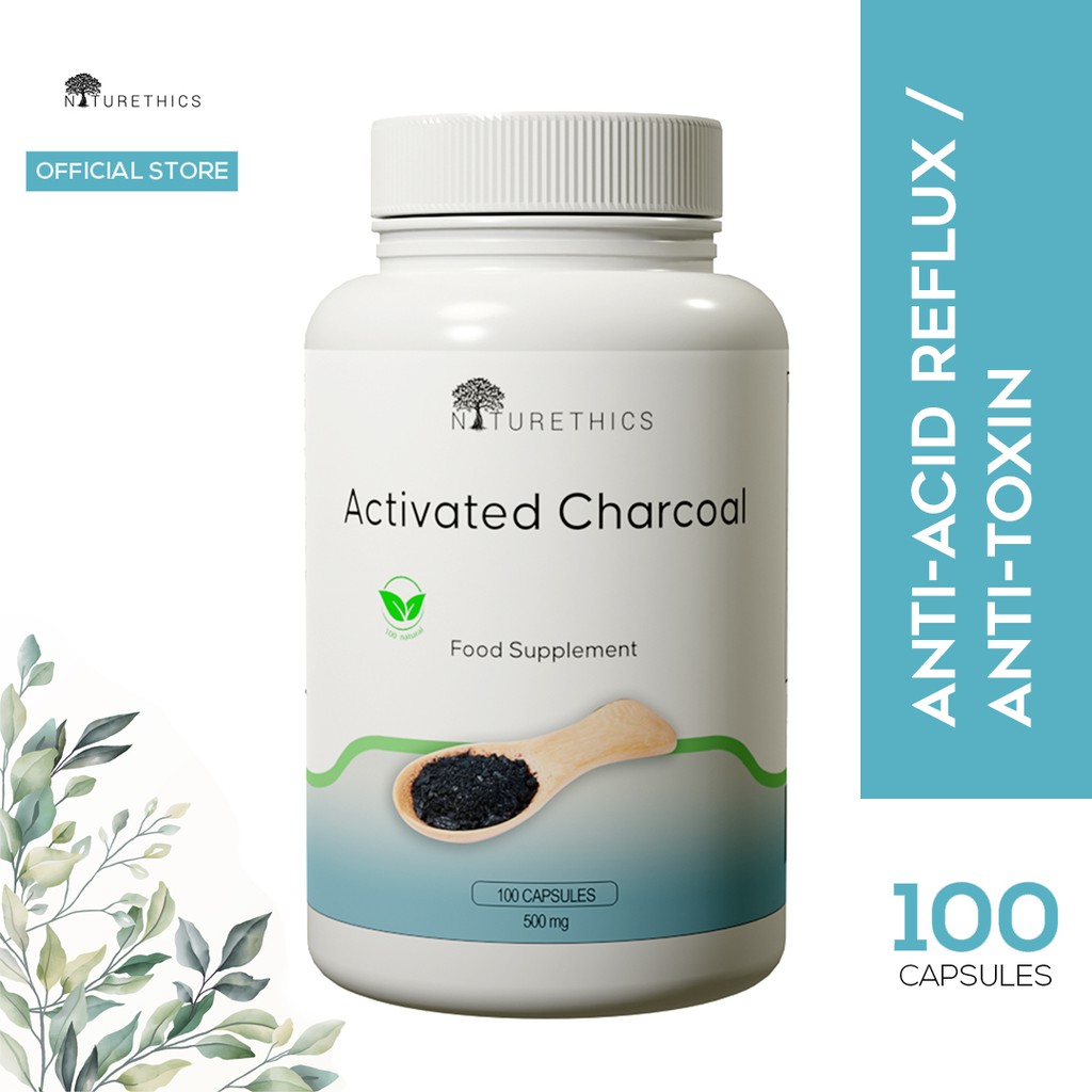 Naturethics Activated Charcoal Capsules Treat Severe Poisoning (100 Capsules) Shopee Philippines