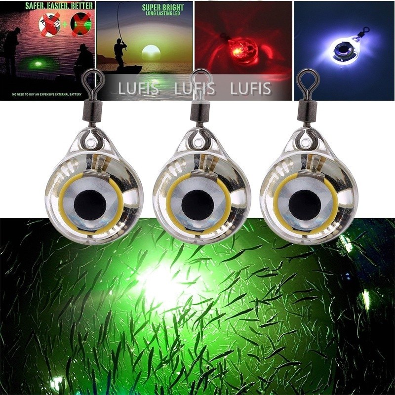 LED Fishing Lure Night Light Battery Powered Glow Underwater