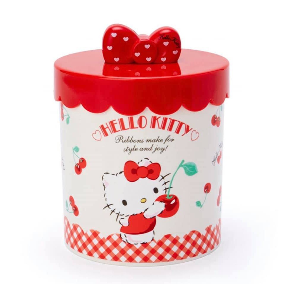 Original Sanrio Hello Kitty Round Plastic Storage Tank with Lid ...