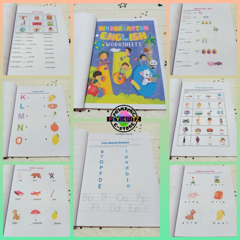 60 PAGES KINDER / KINDERGARTEN ENGLISH BOOK / WORKBOOK | Shopee Philippines