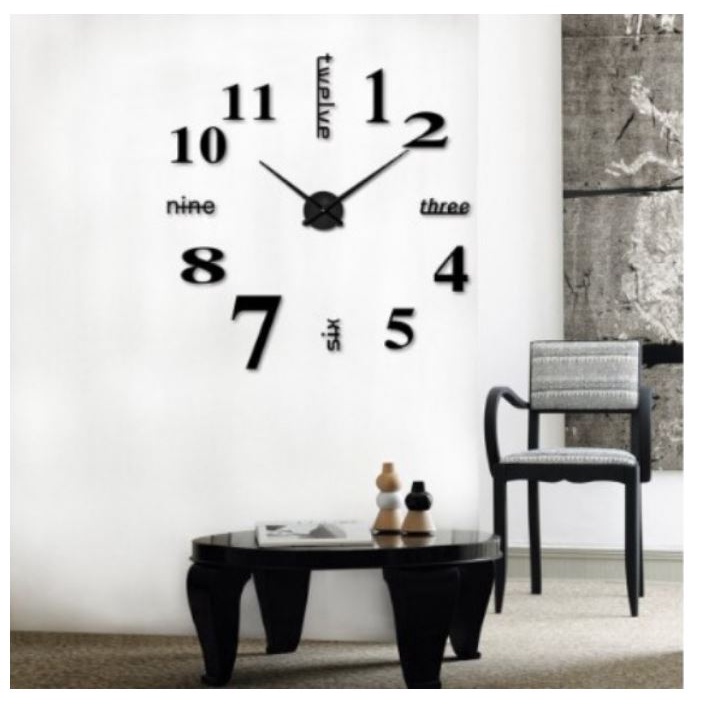 Modern Digital 3D White LED Wall Alarm Clock 12/24hrs MultiFunction