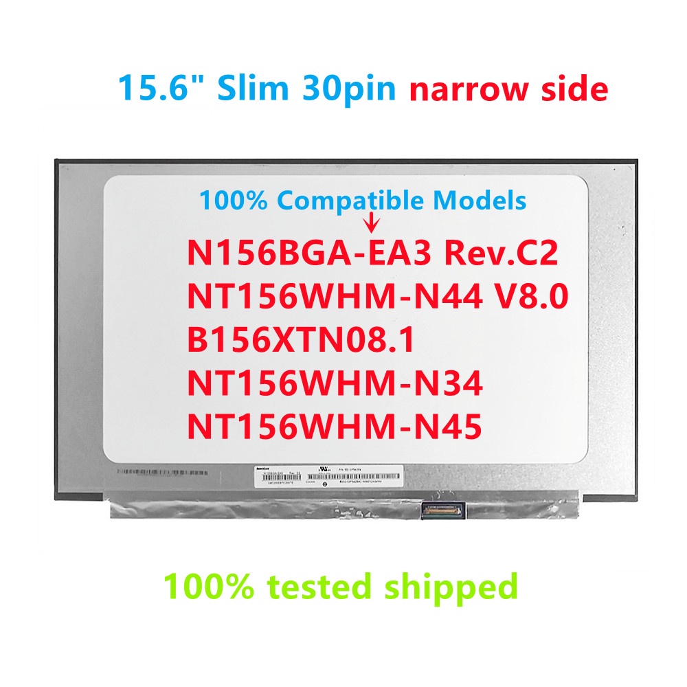 Pannello LCD Di Ricambio Per Laptop 15.6 Pollici NT156WHM-N45 - Risoluzione 1366x768, Interfaccia EDP 30 Pin, Retroilluminazione LED
