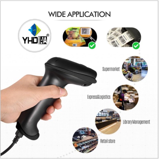 YHD-8100G 1D wired barcode scanner with touch scan function, automatic ...