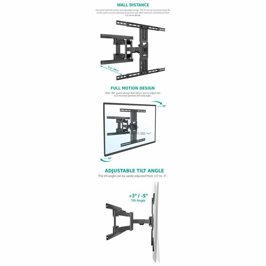 ORIGINAL North Bayou NB P6 NEW Full Motion Cantilever Wall Mount for 45