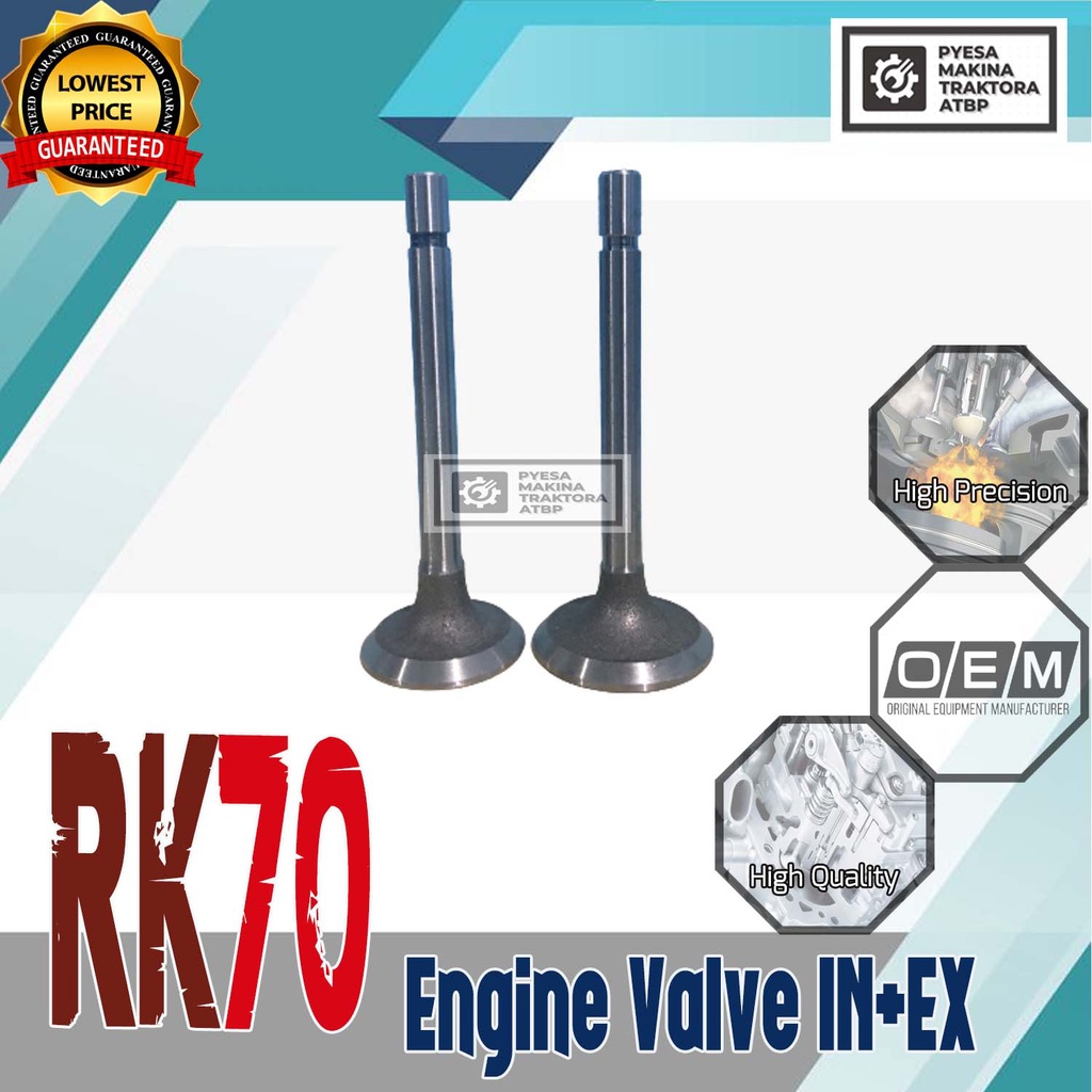 Engine Valve Pair Intake and Exhaust for RK70 Kubota Diesel Engine ...