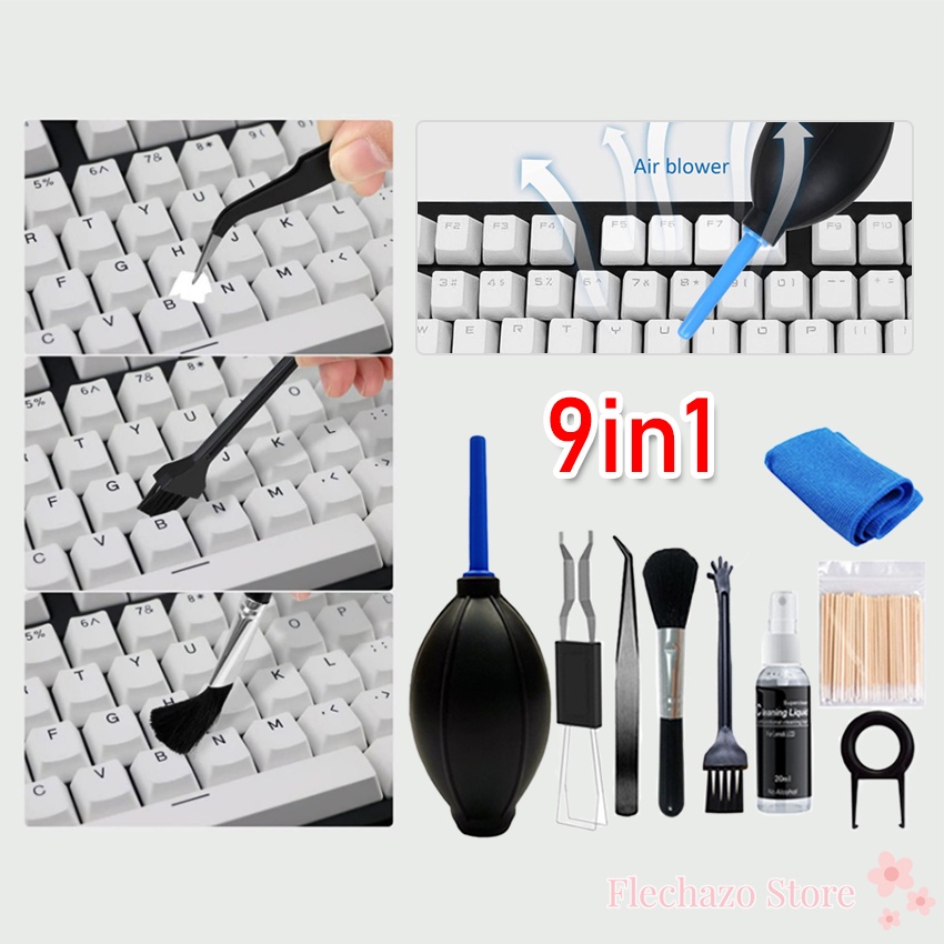 9Pcs Lcd Screen Cleaning Kit Multipurpose Mechanical Keyboard Keycap ...