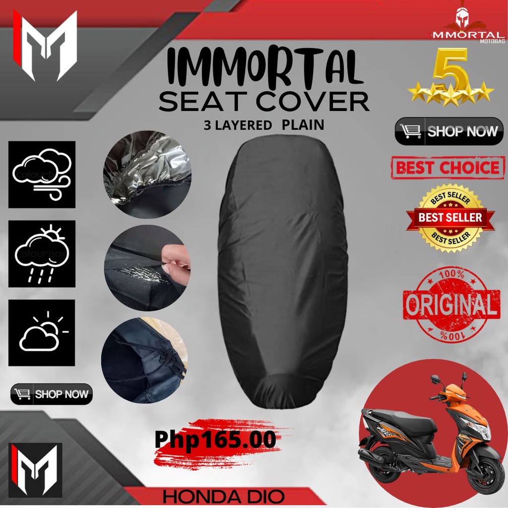 DL IMMORTAL SEAT COVER FOR HONDA DIO PLAIN / NO PRINT ANTI PUSA