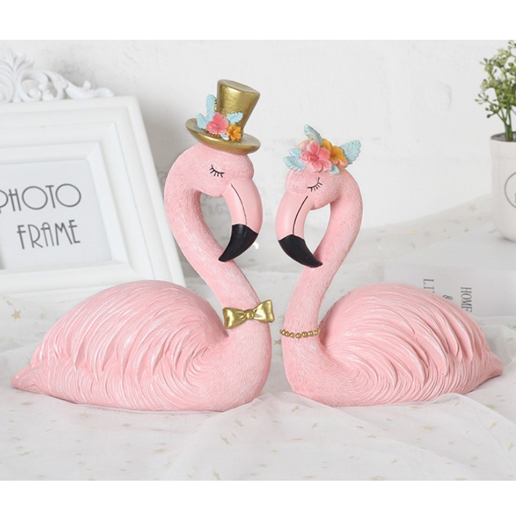 READY Miniature Flamingo Figures Aborable Animal Figurines Cake Topper ...