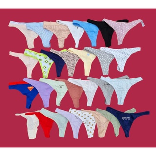❤ NEW! 5 Victoria's Secret PINK Ribbed V-Front Cotton Thong Panties Pack S  M L ❤