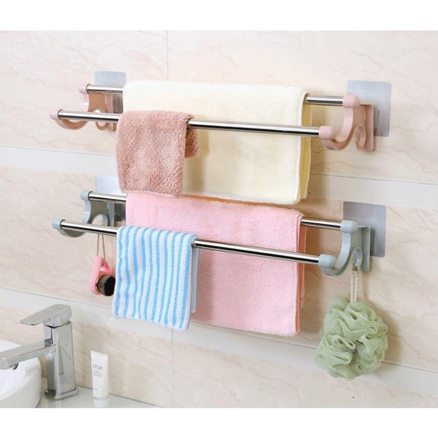 Towel Racks Holder Shelf Bath Toilet Bathroom Washroom Seamless Sticker ...