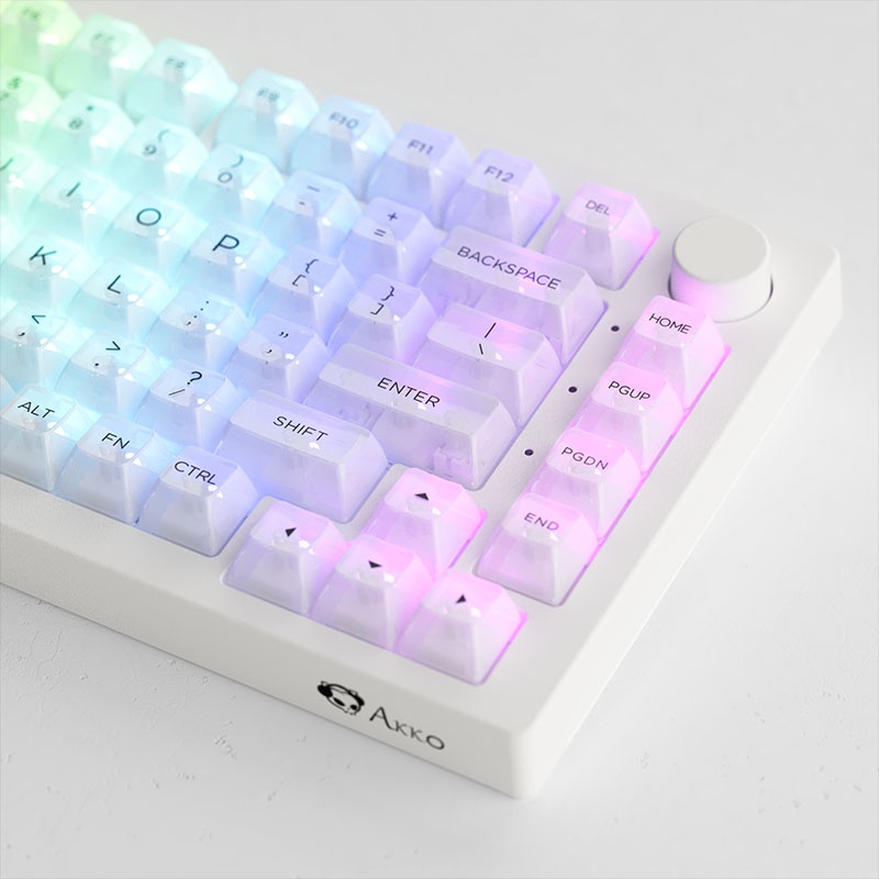 Akko ASA Clear Transparent Backlit Keycap V2 Set, PC Keyset for ANSI 61 ...